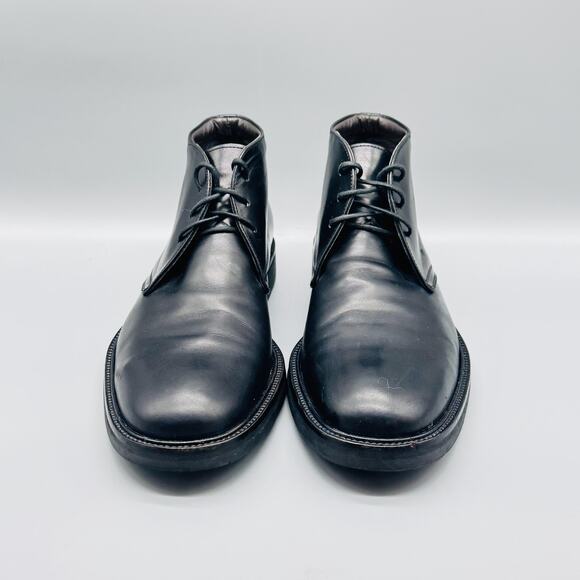 To Boot New York Boots Mens 9 Black Leather Chukka Dress Lace Up Classic Shoes - Picture 3 of 11